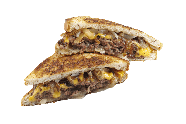 FOTO DE PATTY MELT (HAMBURGUESA HECHA CON PAN LACTAL)